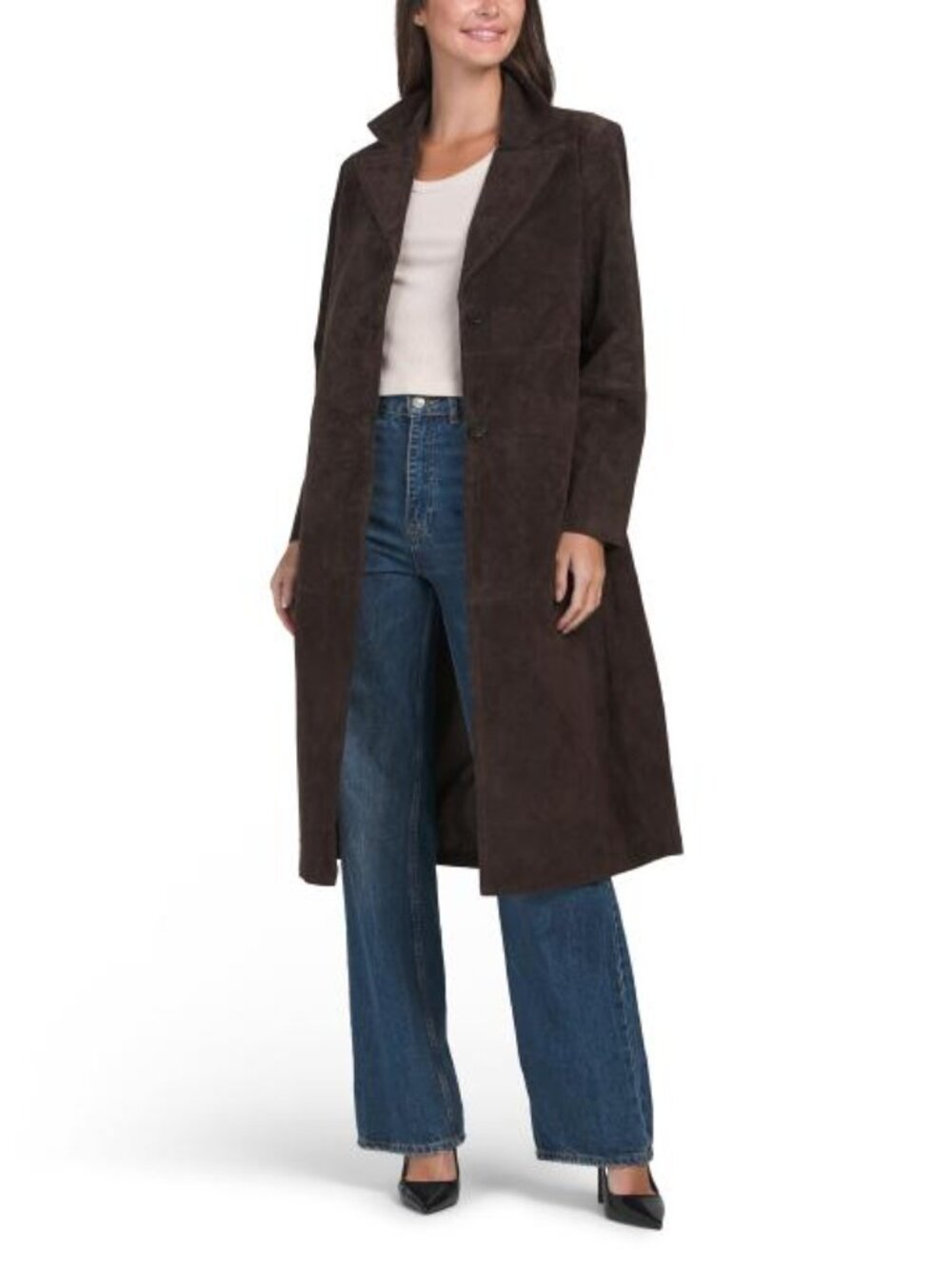 NVLT Suede Longline Blazer Jacket